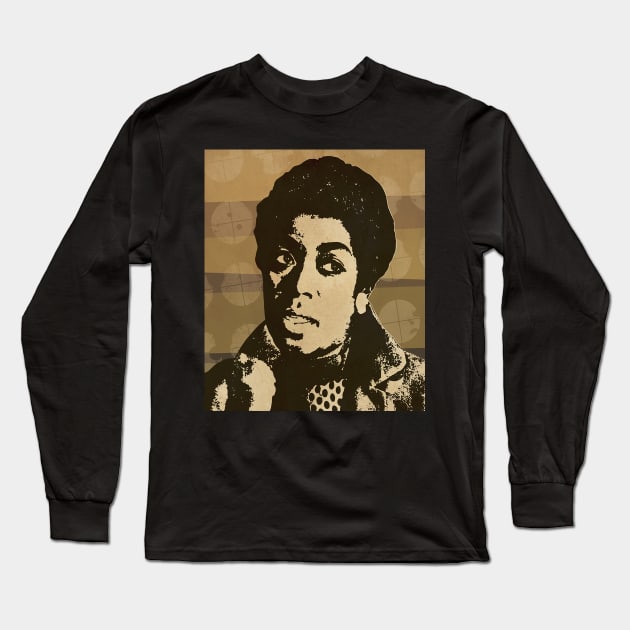 Sarah Vaughan // Retro Poster Jazz Long Sleeve T-Shirt by kulinermodern